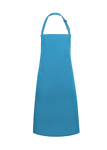 Karlowsky BLS 5 PURE Latzschürze BASIC mit Schnalle und Tasche, 65% Polyester/35% Baumwolle, Türkis, Einheitsgröße von Karlowsky