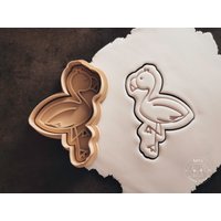 Flamingo Cookie Cutter & Stamp I Fondant Stempel Keks Ausstechform von KarlsCookieCutters