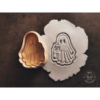 Geist, Gespenst Mit Bier I Ghost With Beer Ccokie Cutter & Stamp Fondant Stempel von KarlsCookieCutters
