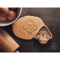 Kücken, Huhn Cookie Cutter & Stamp I Fondant Ausstechform von KarlsCookieCutters