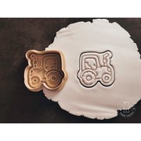 Traktor, Trecker Cookie Cutter & Stamp I Fondant Stempel Ausstechform von KarlsCookieCutters