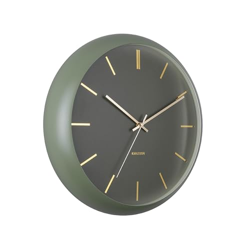 [DL] Wall Clock Globe Moss Green, des. Armando Breeveld D. 40cm, H. 12cm, Excl. AA Battery - von Karlsson