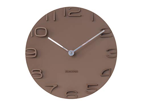 KARLSSON Wanduhr On The Edge Braun m. Chrom Zeiger, Plastik, Brown, 5x42x42 cm von Karlsson