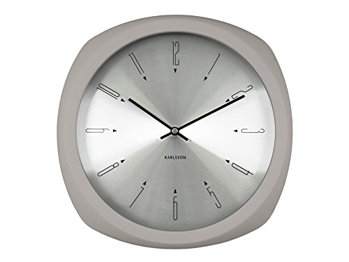 Karlsson Aesthetic Uhr, Wanduhr, Aluminium, Grau, One Size von Karlsson