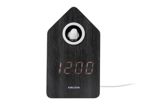 Karlsson Alarm Clock Cuckoo LED Black Wood Veneer von Karlsson