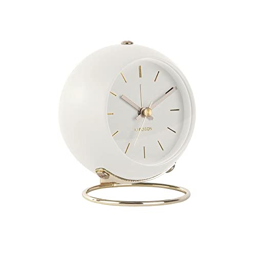 Karlsson Alarm Clock Globe White, des. Armando Breeveld D. 9,5cm, H.10,5cm, Depth. 7cm, Excl. AA Battery von Karlsson