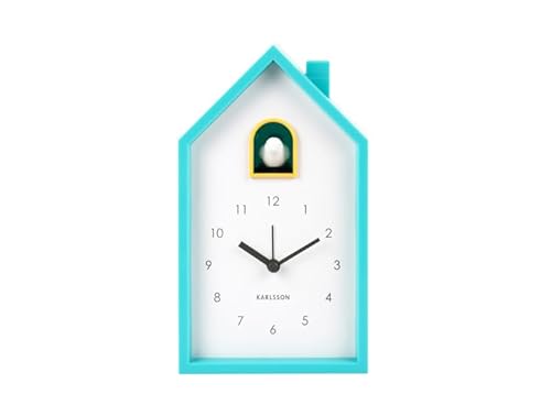 Karlsson Alarm Clock Modern Cuckoo Turquoise Blue von Karlsson