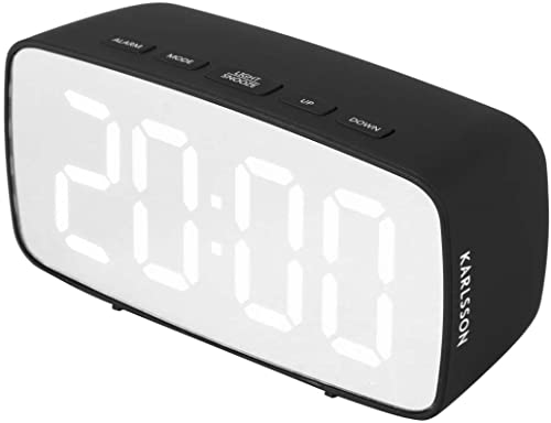 Karlsson [DL] Alarm Clock Silver Mirror LED oval Black von Karlsson