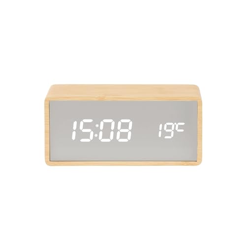 Karlsson Wecker Mirror - Braun - 16x15x7cm - Rechteck - Thermoplast - Wecker für Schlafzimmer von Karlsson