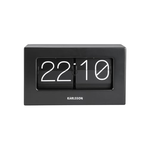 Karlsson Tischuhr Boxed - Flip - Schwarz - 20,5x7x11,5cm - Rechteck - Gummiholz - Standuhr - Tisch Uhr Karlsson Tischuhr Boxed - Flip - Schwarz - 20,5x7x11,5cm - Rechteck - Gummiholz - Standuhr - Tisch Uhr von Karlsson