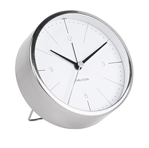 Karlsson Normann Uhr, Tischuhr, Stahl, Weiß, One Size von Karlsson