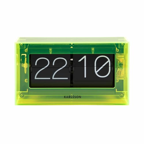 Karlsson Tischuhr Boxed Flip - Gelb - 20.7x7.1x11.7cm - Rechteck - Acryl - Standuhr - Tisch Uhr von Karlsson