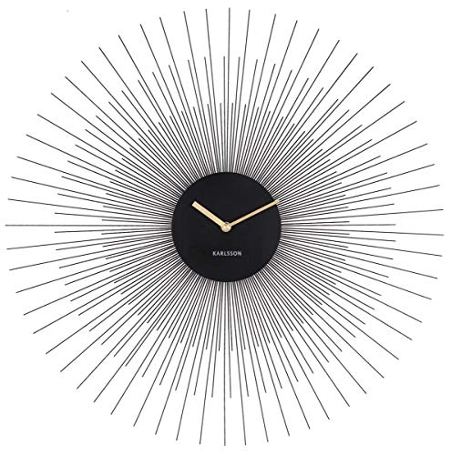 Wall Clock Peony Steel Large Black von Karlsson