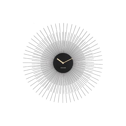 Wall Clock Peony Steel Large Black, 17,5 x 4,5 x 12 cm Wall Clock Peony Steel Large Black, 17,5 x 4,5 x 12 cm von Karlsson