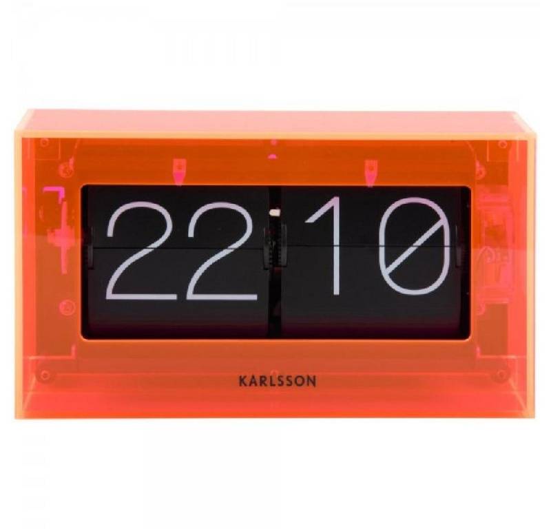 Karlsson Uhr Tischuhr Table Clock Boxed Flip Orange (11,7cm) von Karlsson