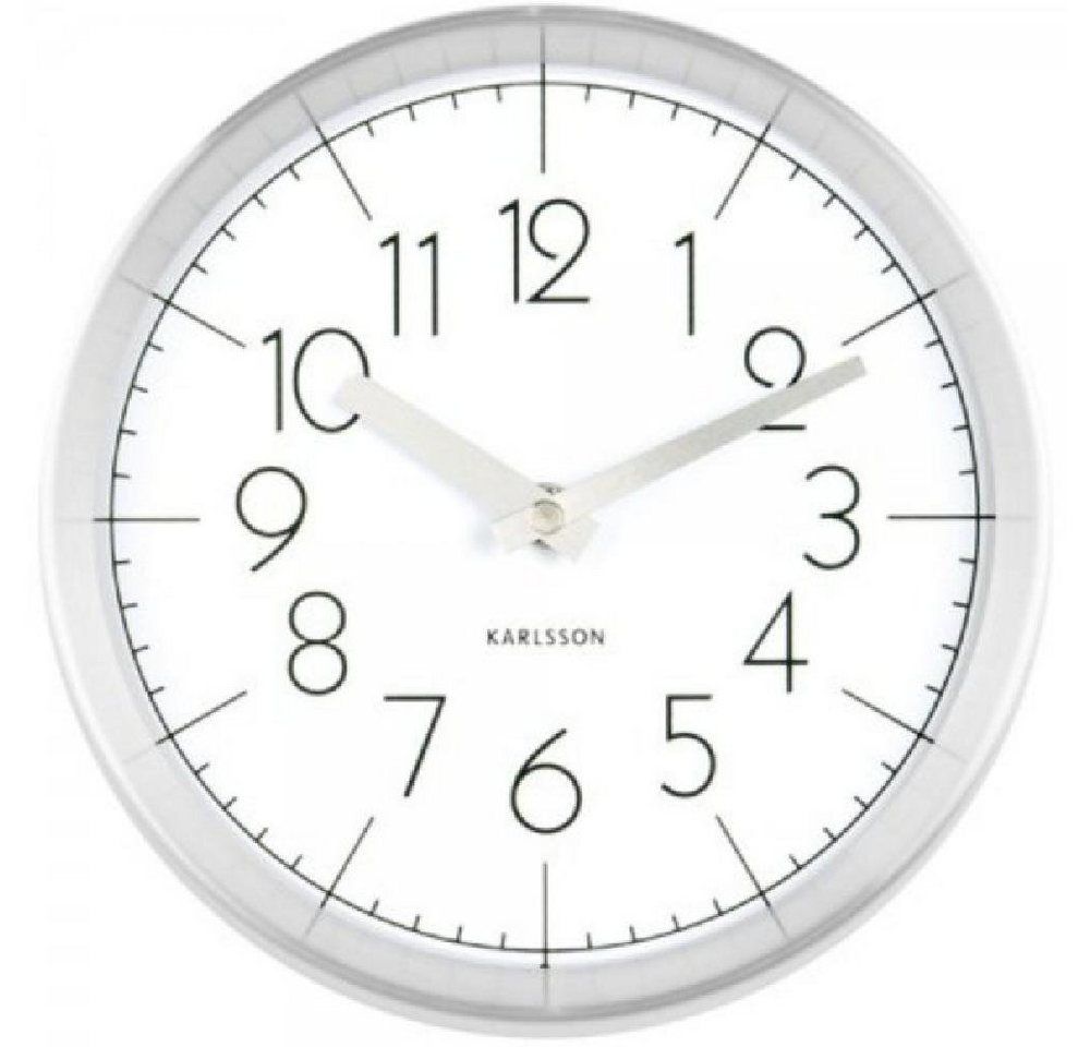 Karlsson Uhr Wanduhr Convex White Brushed Alu (22x7cm) von Karlsson