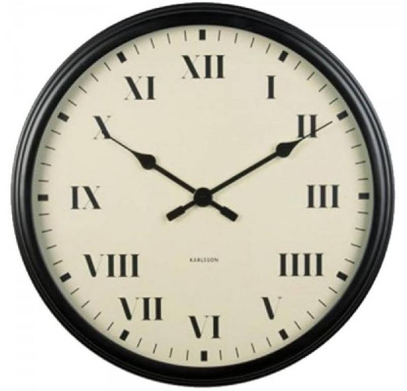 Karlsson Uhr Wanduhr Old Times Black Roman Numbers (56,5cm) von Karlsson