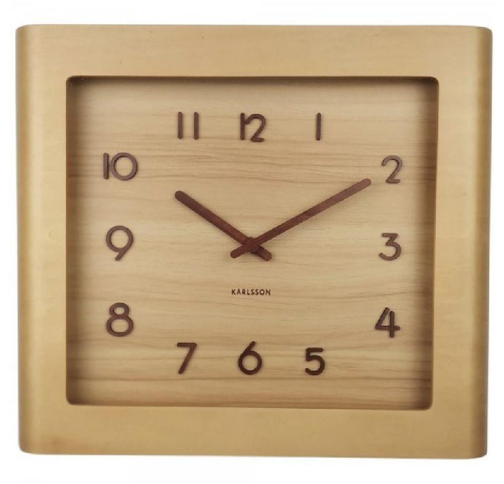 Karlsson Uhr Wanduhr Sole Squared Frame Light Basswood (33cm) von Karlsson