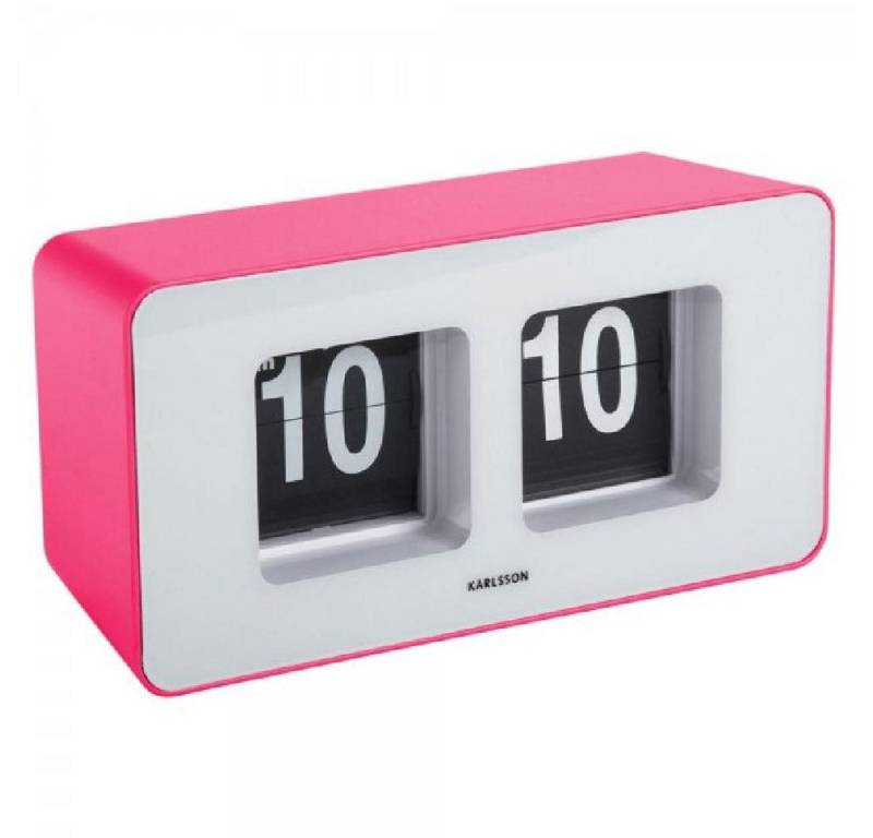 Karlsson Uhr Wanduhr oder Tischuhr Funky Flip Bright Pink von Karlsson