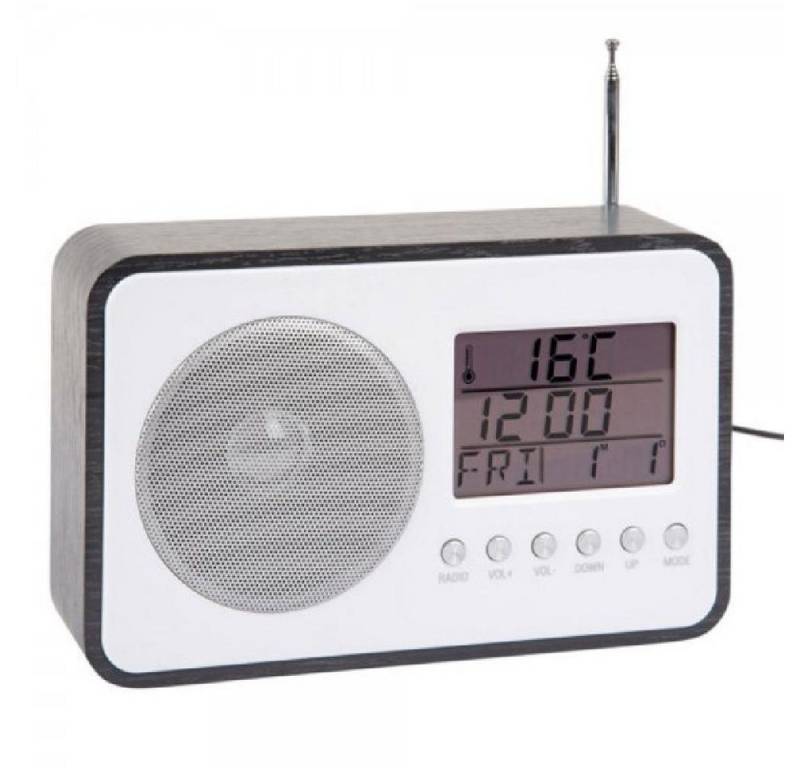 Karlsson Uhr Wecker Alarm Clock mit FM Radio Schwarz Holz von Karlsson