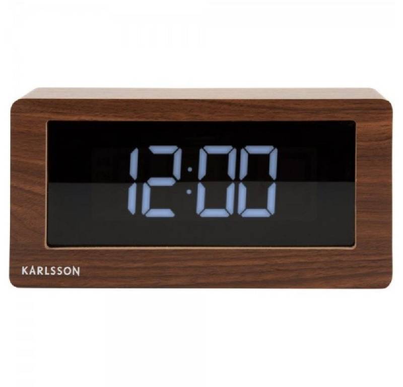 Karlsson Uhr Wecker Boxed LED Dark Wood Veneer von Karlsson