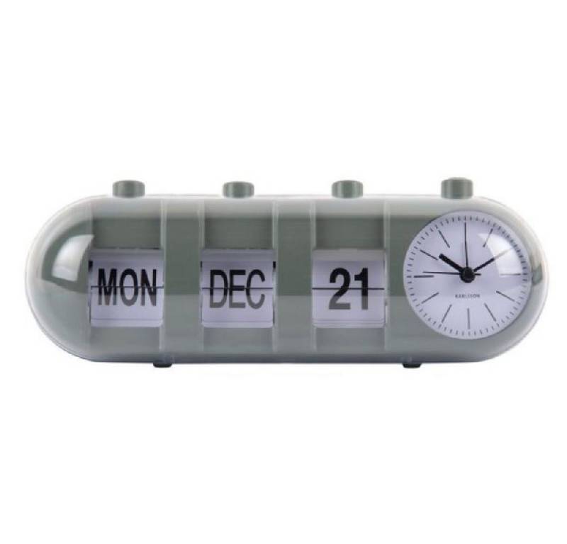 Karlsson Uhr Wecker Retro Tube Calendar Flip Jungle Green Karlsson Uhr Wecker Retro Tube Calendar Flip Jungle Green von Karlsson