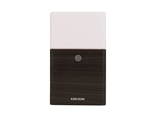 Karlsson [DL] Alarm Clock Frosted Light LED Black Wood Veneer 10x10x16,5cm, Incl. Adaptor,Design Boxtel & Buijs von Karlsson