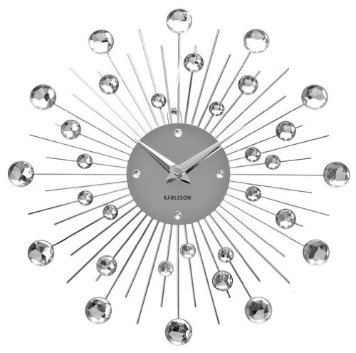 KARLSSON - Wanduhr, Uhr - Sunburst - Kristall - Metall - medium - D 30 cm von Karlsson