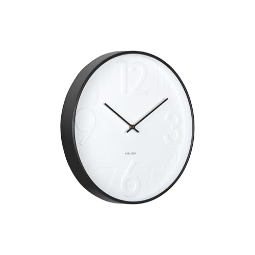 Karlsson Wanduhr Ayuno - Mattschwarz - Ø40cm - Rund - Polypropylen - Wanduhr Modern Wohnzimmer - Wanduhren von Karlsson