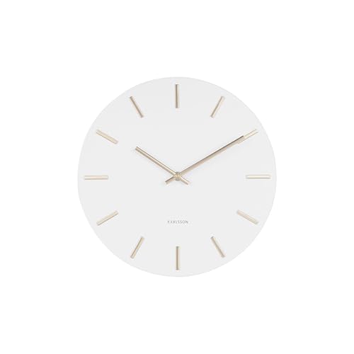 Karlsson Wanduhr Charm - Weiß/Gold - Ø30cm - Rund - Stahl - Wanduhr Modern Wohnzimmer - Wanduhren Karlsson Wanduhr Charm - Weiß/Gold - Ø30cm - Rund - Stahl - Wanduhr Modern Wohnzimmer - Wanduhren von Karlsson