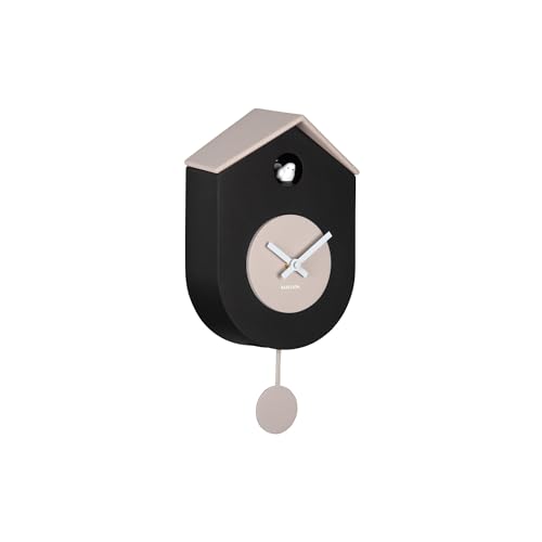 Karlsson Wanduhr Grato Cuckoo - Warmes Grau - 9.2x17.5x33.2cm - Rechteck - Thermoplast - Wanduhr Modern Wohnzimmer - Wanduhren - Kuckucksuhr von Karlsson