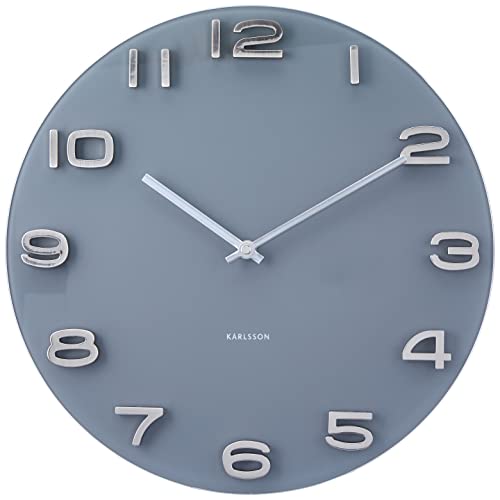 Karlsson KA5489GY Wanduhr Vintage Rund Glas Grau, Metall, Grey, 35cm von Karlsson