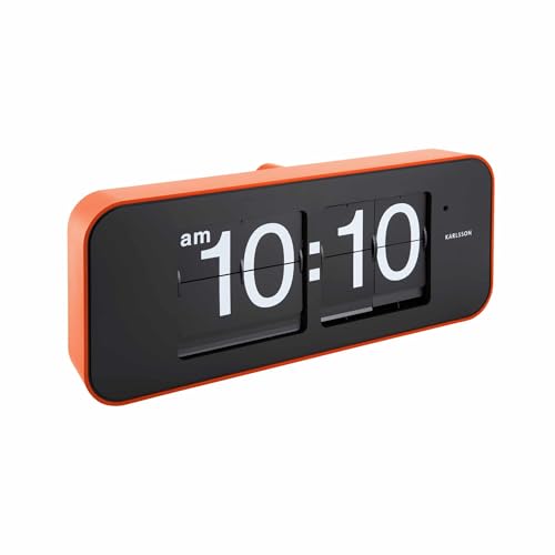 Karlsson Wanduhr Wide Flip - Orange - 40.5x9x16.5cm - Rechteck - PVC - Wanduhr Modern Wohnzimmer - Wanduhren von Karlsson
