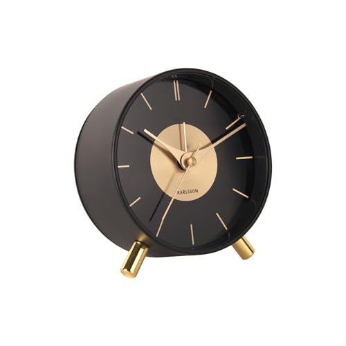 Karlsson Wecker Gold Disc - Schwarz - Ø12cm - Rund - Eisen - Wecker für Schlafzimmer Karlsson Wecker Gold Disc - Schwarz - Ø12cm - Rund - Eisen - Wecker für Schlafzimmer von Karlsson