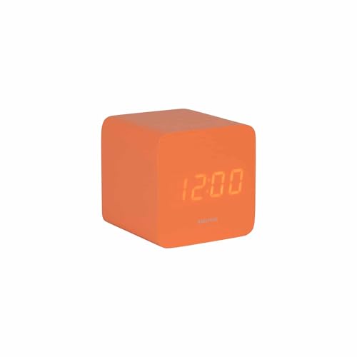 Karlsson Wecker Spry Square - Orange - 6.6x6.8x6.6cm - Platz - MDF - Wecker für Schlafzimmer Weihnachtsdekoration - Geschenk Frau - Geschenk Mann - Geschenk für sie - Geschenk Frauen Männer von Karlsson