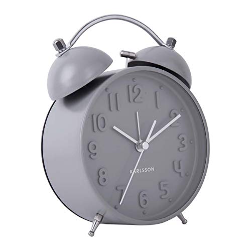 Present Time/Karlsson - Iconic - Wecker - Kunststoff/Metall - Grau/Matt - 16,5 x 11 x 5,5cm - Excl. Batterie von Karlsson