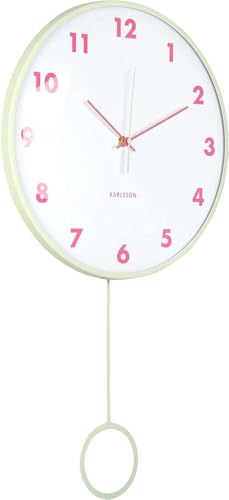 Wall Clock Cheeky Dome Pendulum Soft Green von Karlsson
