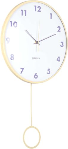 Wall Clock Cheeky Dome Pendulum Soft Yellow von Karlsson