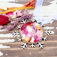 Konservierte Blumen-Denkmal-Schneeflocke-Verzierungs-Andenken von Karlyscrafts