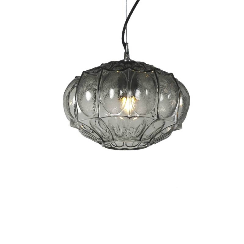 Karman Hängeleuchte Ginger, rauchgrau, Höhe 20 cm Glas, E27 von Karman