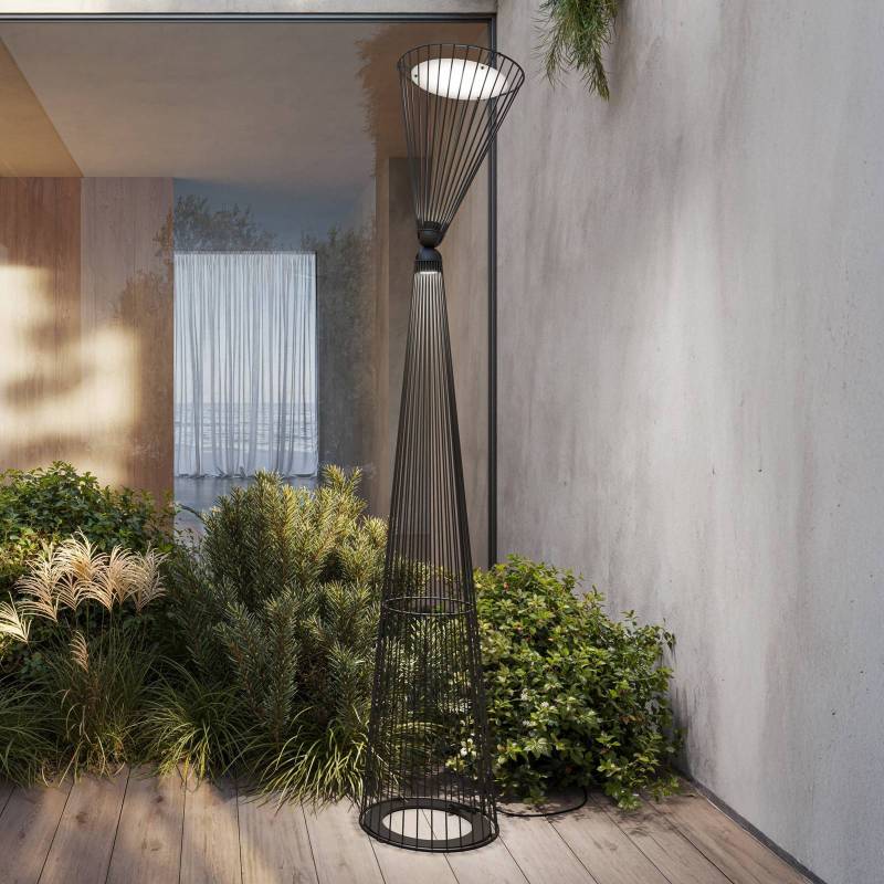 Karman LED-Außenstehlampe Ikonika, schwarz, Höhe 180 cm IP55 von Karman
