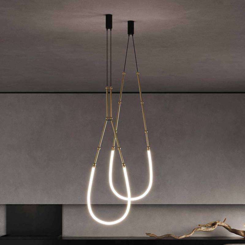 Karman Leda LED-Hängelampe 100x300cm IP20 bronze von Karman