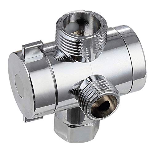 Karriter ABS Chrom 3-Wege-Umstellschlauchverschraubung T-Form Adapter Anschluss für Eckventil Bad Dusche Arm WC Karriter ABS Chrom 3-Wege-Umstellschlauchverschraubung T-Form Adapter Anschluss für Eckventil Bad Dusche Arm WC von Karriter