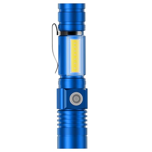 Karrong Taschenlampe LED Aufladbar mit Magnet COB Seitenlicht Zoombar, Extrem Hell 3000 Lumen USB Taschenlampen Batteriebetrieben Wasserdicht, 4 Modi für Outdoor Wandern Camping Notfall, 1 Stück Blau Karrong Taschenlampe LED Aufladbar mit Magnet COB Seitenlicht Zoombar, Extrem Hell 3000 Lumen USB Taschenlampen Batteriebetrieben Wasserdicht, 4 Modi für Outdoor Wandern Camping Notfall, 1 Stück Blau von Karrong