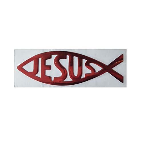 Karrychen Jesus Fisch Auto Aufkleber Soft Chromed Emblem Abzeichen Auto Styling Dekoration Wasserdichter Aufkleber Christian Aufkleber Aufkleber von Karrychen