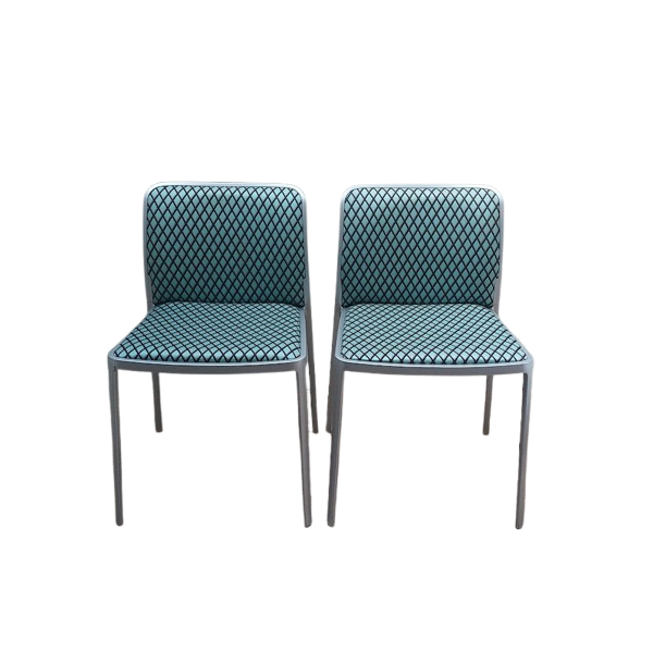 2er-Set Audrey Soft Stühle in Grau Stoff von Piero Lissoni, Kartell von Kartell