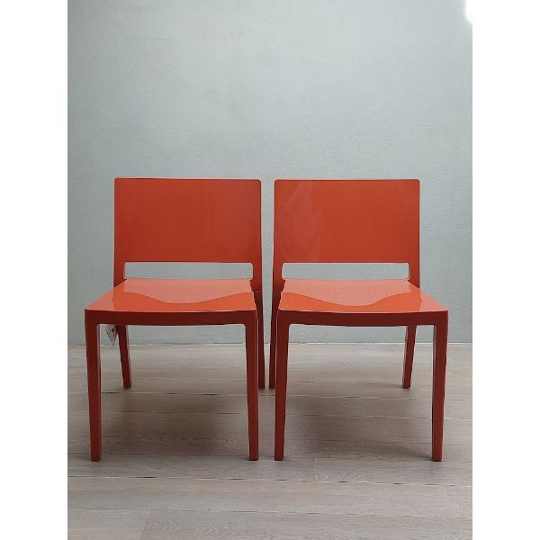 2er-Set Orange Lizz Stühle von Piero Lissoni, Kartell von Kartell