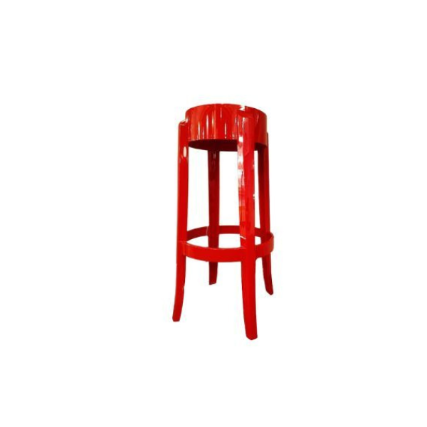 Charles Ghost Hocker rot von Philippe Starck, Kartell von Kartell