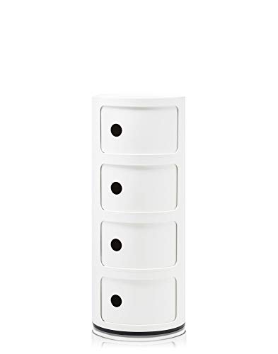 Kartell Componibili, 4 Elements, Weiß, Runde Basis von Kartell