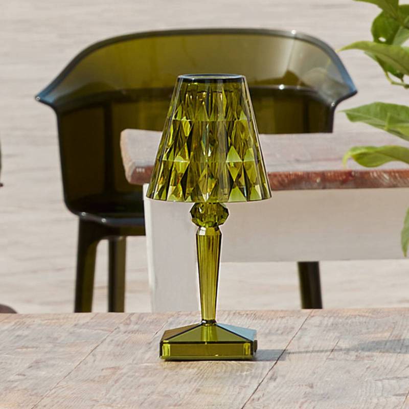 Kartell LED-Akku-Tischlampe Battery, 26 cm, grün, IP54 von Kartell